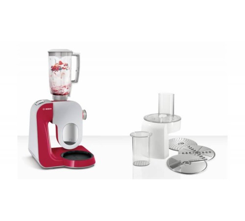 Кухонная машина Bosch MUM58720 планетар.вращ. 1000Вт красный/серебристый