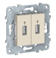 Systeme electric NU542744 UNICA NEW USB-КОННЕКТОР, 2-местный, БЕЖЕВЫЙ