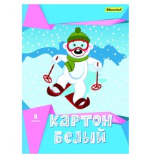 Картон белый Silwerhof 918099-14/1 мелов. 8л. A4 Белый мишка 230г/м2 1диз. обл.мел.картон папка