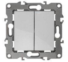 Эра Б0034229 14-1104-01 Выключатель двойной, 10АХ-250В, IP20, Эра Elegance, белый