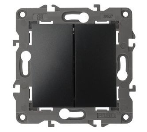 Эра Б0034234 14-1104-05 Выключатель двойной, 10АХ-250В, IP20, Эра Elegance, антрацит Эра Б0034234 14-1104-05 Выключатель двойной, 10АХ-250В, IP20, Эра Elegance, антрацит