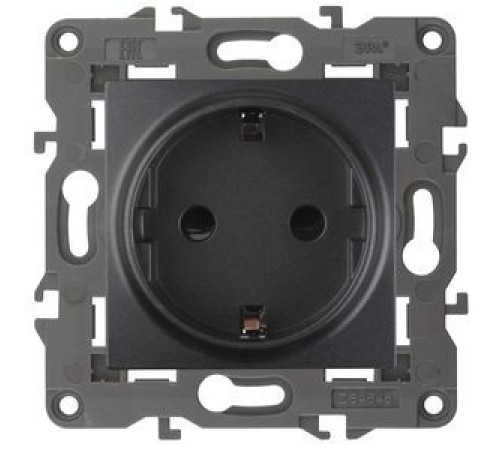 Эра Б0034276 14-2102-05 Розетка 2P+E Schuko со шторками, 16A-250В, IP20, Эра Elegance, антрацит Эра Б0034276 14-2102-05 Розетка 2P+E Schuko со шторками, 16A-250В, IP20, Эра Elegance, антрацит
