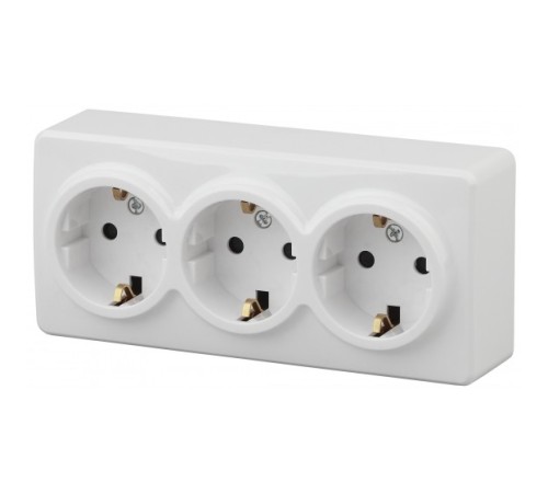 Эра Б0020700 11-2208-01 Розетка 3 х 2P+E Schuko, 16АХ-250В, ОУ, Эра Эксперт, белый Эра Б0020700 11-2208-01 Розетка 3 х 2P+E Schuko, 16АХ-250В, ОУ, Эра Эксперт, белый