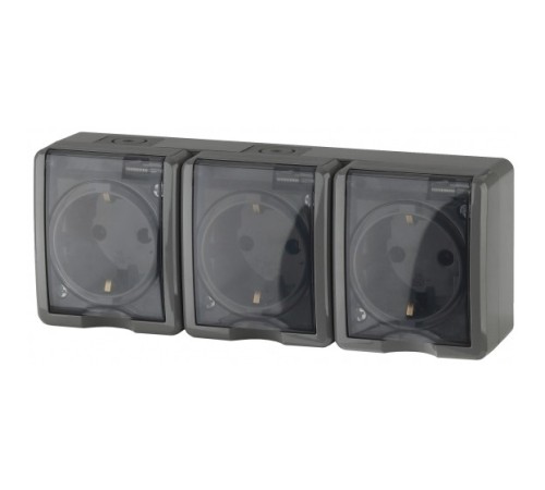 Эра Б0020723 11-2406-03 Розетка 3 х 2P+E IP54, шторки, 16АХ-250В, ОУ, Эра Эксперт, серый Эра Б0020723 11-2406-03 Розетка 3 х 2P+E IP54, шторки, 16АХ-250В, ОУ, Эра Эксперт, серый