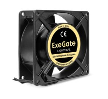 Exegate EX289011RUS Вентилятор 220В AC ExeGate EX09238SAL (92x92x38 мм, Sleeve bearing (подшипник скольжения, алюминиевый корпус, подводящий провод 30 см, 2700RPM, 39dBA, RTL)