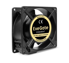 Exegate EX289012RUS Вентилятор 220В AC ExeGate EX09238SAT (92x92x38 мм, Sleeve bearing (подшипник скольжения, алюминиевый корпус, клеммы, 2700RPM, 39dBA, RTL)