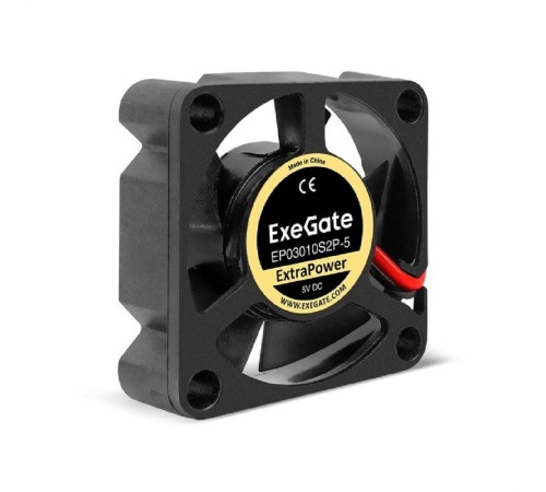 Exegate EX295191RUS Вентилятор 5В DC ExeGate ExtraPower EP03010S2P-5 (30x30x10 мм, Sleeve bearing (подшипник скольжения), 2pin, 12000RPM, 33dBA)