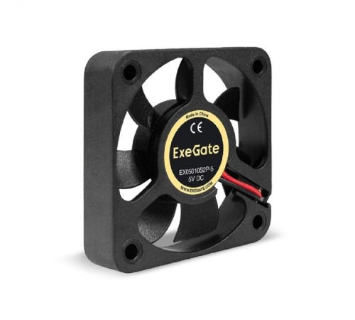 Exegate EX295199RUS Вентилятор 5В DC ExeGate EX05010S2P-5 (50x50x10 мм, Sleeve bearing (подшипник скольжения), 2pin, 5500RPM, 27dBA)