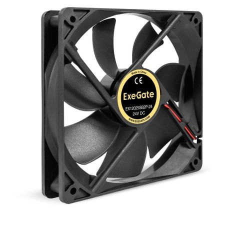 Exegate EX295211RUS Вентилятор 24В DC ExeGate EX12025B2P-24 (120x120x25 мм, 2-Ball (двойной шарикоподшипник), 2pin, 2150RPM, 35.3dBA)