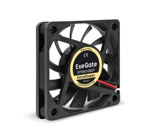 Exegate EX295224RUS Вентилятор 12В DC ExeGate ExtraPower EP06010B2P (60x60x10 мм, 2-Ball (двойной шарикоподшипник), 2pin, 3200RPM, 26dBA)