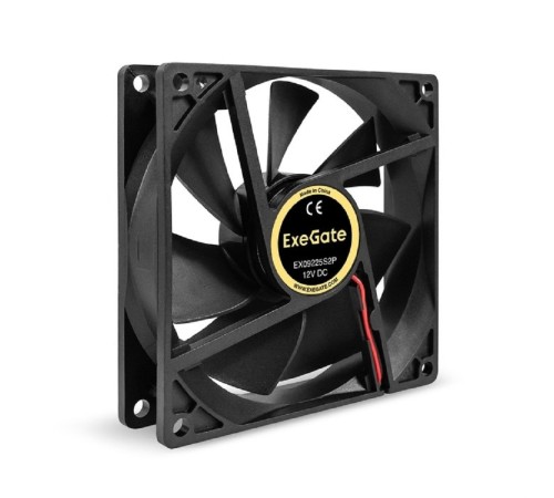 Exegate EX295240RUS Вентилятор 12В DC ExeGate EX09225S2P (92x92x25 мм, Sleeve bearing (подшипник скольжения), 2pin, 2100RPM, 25dBA)