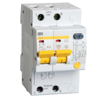 Выключатель автом. дифф. тока IEK АД12 MAD10-2-016-C-010 16A тип C 4.5kA 10мА AC 2П 230В 3мод белый (упак.:1шт)