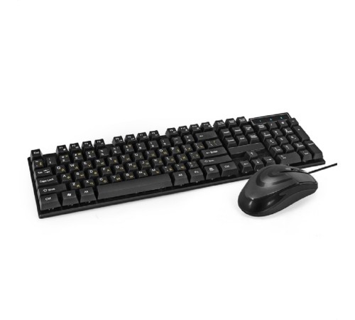 Exegate EX295303RUS Комплект ExeGate Professional Standard Combo MK110-OEM (клавиатура влагозащищенная 104кл. + мышь оптическая 1000dpi, 3 кнопки и колесо прокрутки; USB, длина кабелей 1.5м, черный, R