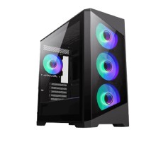 GameMax Корпус Destroyer TGB без БП(ATX, Черн.,USB3.0, Зак.стек., 4*120мм. ARGB , пыл.фильтр)