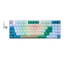 Redragon Беспроводная клавиатура Veigar BT/2.4G/пров.,RGB,бело-голубой (71476)
