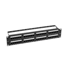 Rexant (02-0032) Панель коммутационная с кабельными органайзерами 19", 2U, 48 портов, UTP, RJ-45, CAT 5e REXANT PRO