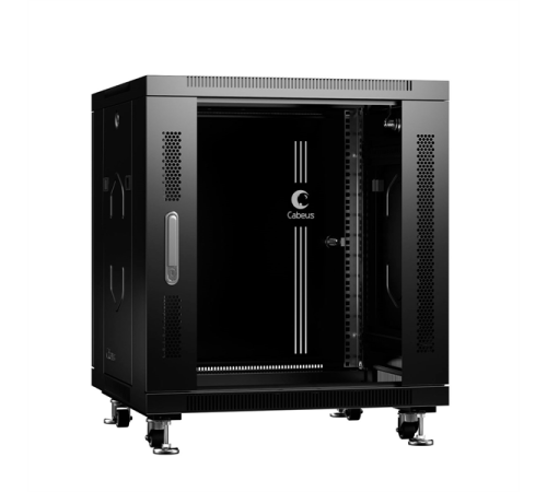 Cabeus SH-05C-12U60/60-BK Шкаф монтажный телекоммуникационный 19" напольный 12U 600x600x730mm (ШхГхВ) передняя стеклянная и задняя сплошная металлическая двери, ручка с замком, цвет черный (RAL 9004) (SH-05C-12U60/60-BK) Cabeus SH-05C-12U60/60-BK Шкаф монтажный телекоммуникационный 19" напольный 12U 600x600x730mm (ШхГхВ) передняя стеклянная и задняя сплошная металлическая двери, ручка с замком, цвет черный (RAL 9004) (SH-05C-12U60/60-BK)