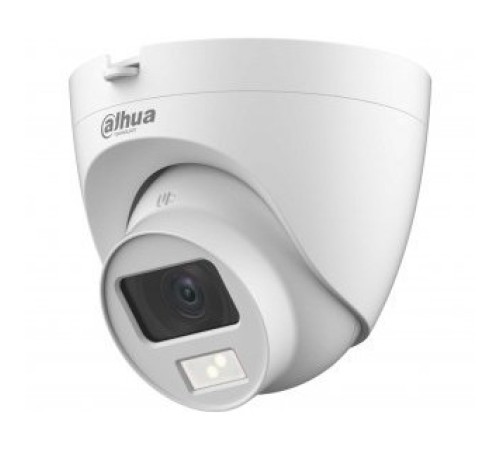 DAHUA DH-HAC-HDW1200CLQP-IL-A-0280B-S6 Уличная турельная HDCVI-видеокамера с интеллектуальной двойной подсветкой 2Мп, объектив 2.8мм, ИК 20м, LED 20м, IP67, корпус: пластик, быстрый монтаж