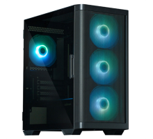 Корпус ZALMAN M4, MATX, BLACK, WINDOW, 1xCombo (3.5'' or 2.5''), 1x3.5", 2x2.5", 1xUSB2.0, 2xUSB3.0, FRONT 3x120mm ARGB, REAR 1x120mm ARGB (M4 Black)