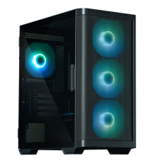 Корпус ZALMAN M4, MATX, BLACK, WINDOW, 1xCombo (3.5'' or 2.5''), 1x3.5", 2x2.5", 1xUSB2.0, 2xUSB3.0, FRONT 3x120mm ARGB, REAR 1x120mm ARGB (M4 Black)