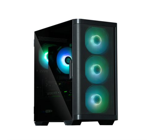 Корпус ZALMAN M4, MATX, BLACK, WINDOW, 1xCombo (3.5'' or 2.5''), 1x3.5", 2x2.5", 1xUSB2.0, 2xUSB3.0, FRONT 3x120mm ARGB, REAR 1x120mm ARGB (M4 Black)