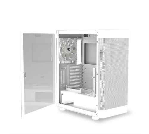 Корпус ZALMAN i4 TG, ATX, WHITE, FRONT MESH, WINDOW, 4x3.5", 2x2.5", 1xUSB2.0, 2xUSB3.0, FRONT 3x140mm FRGB, REAR 1x140mm FRGB (i4 TG White)