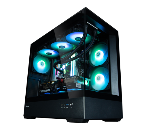 Корпус ZALMAN P30, MATX, BLACK, WINDOW, 2x3.5", 3x2.5", 1xUSB TYPE-C, 1xUSB3.0, SIDE 2x120mm ARGB, REAR 1x120mm ARGB (P30 Black)