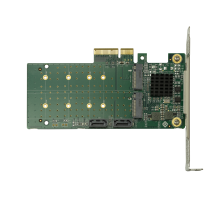 Переходной адаптер PCIe 2.0 x4 на 2xM.2 и 2xSATA, RAID 0,1