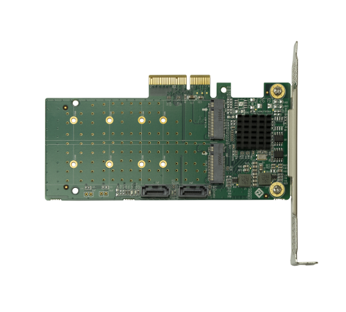 Переходной адаптер PCIe 2.0 x4 на 2xM.2 и 2xSATA, RAID 0,1