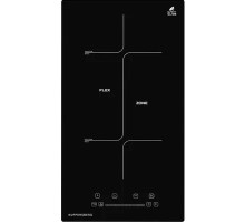 Встраиваемая варочная панель/ Индукция, домино, 30 см, 9 уровней мощности, черный цвет