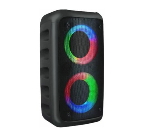 Ginzzu GM-916B (10Вт, TWS, 150Гц-18КГц, динамики 2х3,0", 2400мАч, AUX, USB-flash, микро SD,  КАРАОКЕ, FM-радио, RGB