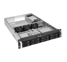 Exegate EX295860RUS Серверный корпус ExeGate Pro 2U660-HS08 <RM 19", высота 2U, глубина 660, БП 2U-400ADS, 8xHotSwap, USB>