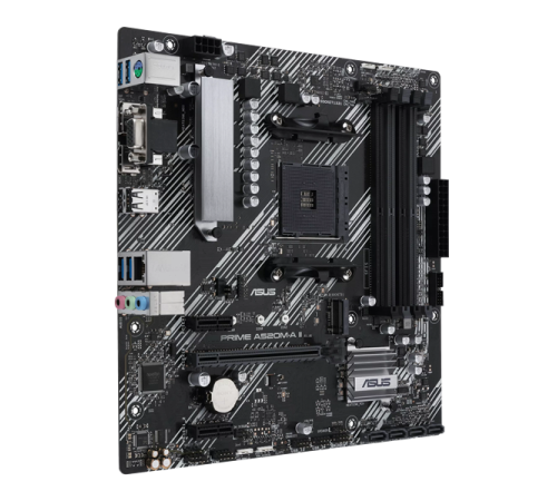 Материнская плата ASUS PRIME A520M-A II/CSM, Socket AM4, A520, 4*DDR4,  D-Sub+DP+HDMI, SATA3 + RAID, Audio, Gb LAN, USB 3.2*5, USB 2.0*4, COM*1 header (w/o cable), mATX ; 990MB17H0-M0EAYC (PRIME A520M-A II/CSM)