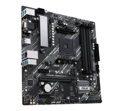 Материнская плата ASUS PRIME A520M-A II/CSM, Socket AM4, A520, 4*DDR4,  D-Sub+DP+HDMI, SATA3 + RAID, Audio, Gb LAN, USB 3.2*5, USB 2.0*4, COM*1 header (w/o cable), mATX ; 990MB17H0-M0EAYC (PRIME A520M-A II/CSM)
