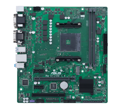 Материнская плата ASUS PRO A520M-C II/CSM, Socket AM5, A620, 2*DDR4,  DP+DVI-D+VGA+HDMI, 4xSATA3, Audio, Gb LAN, USB 3.2, USB 2.0, COM port, mATX; 90MB18F0-M0EAYC (PRO A520M-C II/CSM)