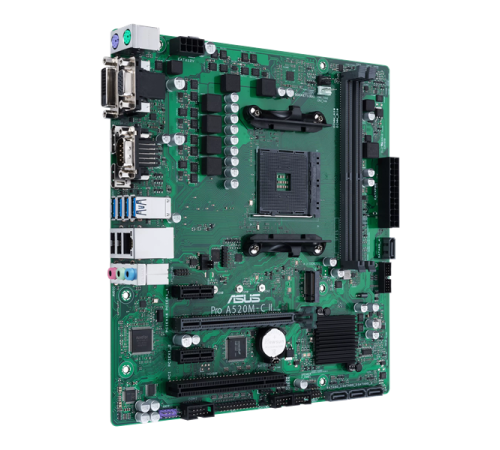 Материнская плата ASUS PRO A520M-C II/CSM, Socket AM5, A620, 2*DDR4,  DP+DVI-D+VGA+HDMI, 4xSATA3, Audio, Gb LAN, USB 3.2, USB 2.0, COM port, mATX; 90MB18F0-M0EAYC (PRO A520M-C II/CSM)
