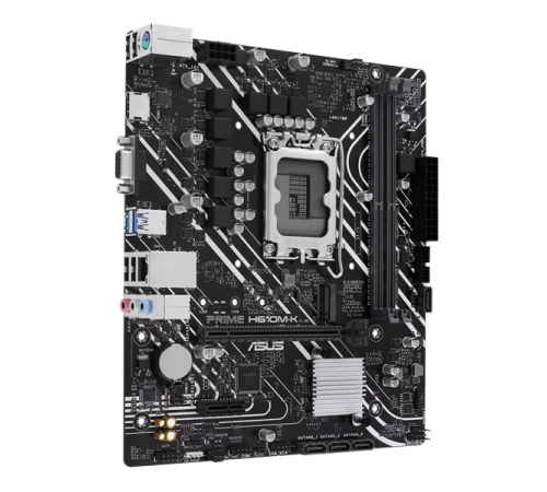 Материнская плата ASUS PRIME H610M-K, LGA1700, H610, 2*DDR5, D-Sub + HDMI, SATA3, Audio, Gb LAN, USB 3.2, USB 2.0, COM*1 header (w/o cable),mATX ; 90MB1GA0-M0EAY0 (PRIME H610M-K)