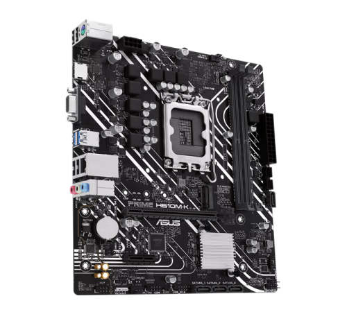 Материнская плата ASUS PRIME H610M-K, LGA1700, H610, 2*DDR5, D-Sub + HDMI, SATA3, Audio, Gb LAN, USB 3.2, USB 2.0, COM*1 header (w/o cable),mATX ; 90MB1GA0-M0EAY0 (PRIME H610M-K)