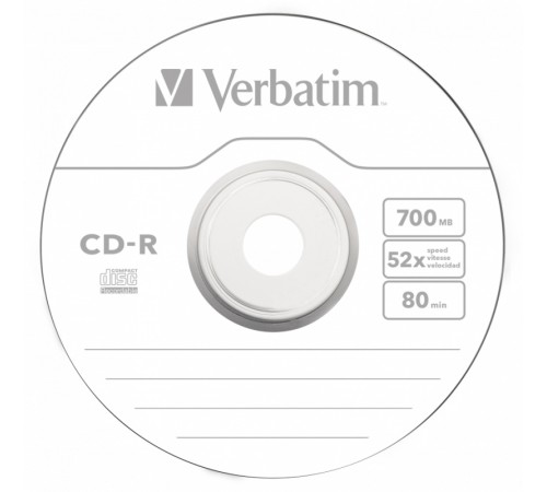 Диск CD-R Verbatim 700Mb 52x Cake Box (10шт) (43437)