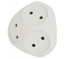 ЭРА Б0053481 Разветвитель электрический SPx-3-W на 3 розетки без заземления 10А белый