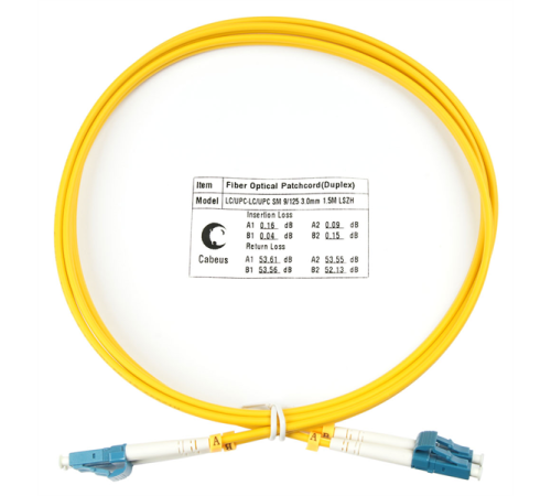 Шнур оптический duplex lc-lc 9/125 sm 2м lszh Cabeus FOP(d)-9-LC-LC-2m Шнур оптический duplex LC-LC 9/125 sm 2м LSZH (FOP(d)-9-LC-LC-2m)