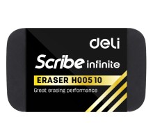 Ластик Deli EH00510 Scribe Infinite 20x10x40мм черный индивидуальная картонная упаковка