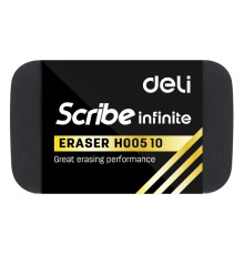 Ластик Deli EH00510 Scribe Infinite 20x10x40мм черный индивидуальная картонная упаковка