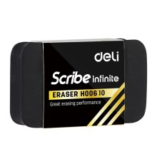 Ластик Deli EH00610 Scribe Infinite 30х11х46мм черный индивидуальная картонная упаковка