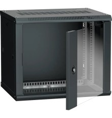 19" настенный шкаф 6U 600x450, стекл. передняя дверь, черный (плоск. упак) ITK LWR5-06U64-GF, 19" 6U