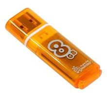 Флеш Диск Smartbuy 8Gb Glossy SB8GBGS-OR USB2.0 оранжевый