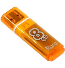 Флеш Диск Smartbuy 8Gb Glossy SB8GBGS-OR USB2.0 оранжевый