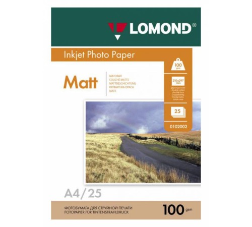 Фотобумага Lomond 0102038 A4/100г/м2/25л./белый матовое/матовое для струйной печати
