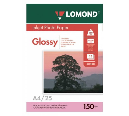 Фотобумага Lomond 0102043 A4/150г/м2/25л./белый глянцевое для струйной печати Фотобумага Lomond 0102043 A4/150г/м2/25л./белый глянцевое для струйной печати