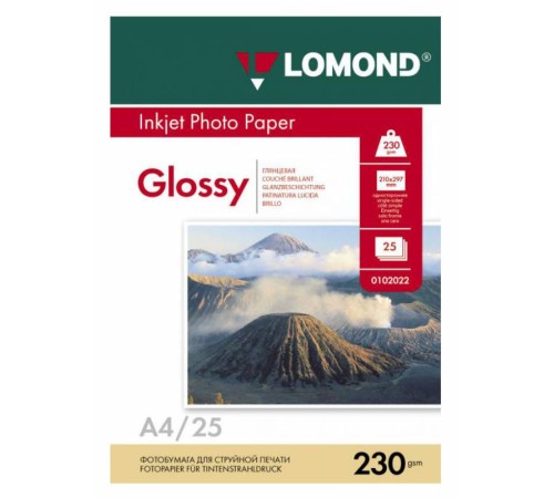 Фотобумага Lomond 0102049 A4/230г/м2/25л./белый глянцевое для струйной печати Фотобумага Lomond 0102049 A4/230г/м2/25л./белый глянцевое для струйной печати